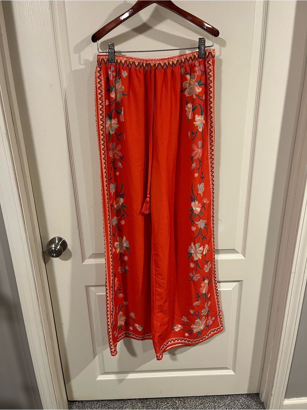 Flying Tomato Red Floral Wide Leg Pants - Picture 2 of 8